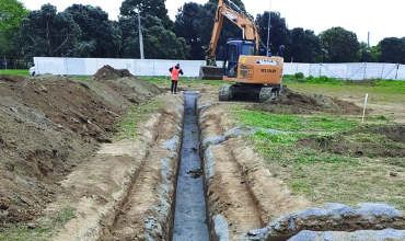Excavation digging stormwater lines and connections